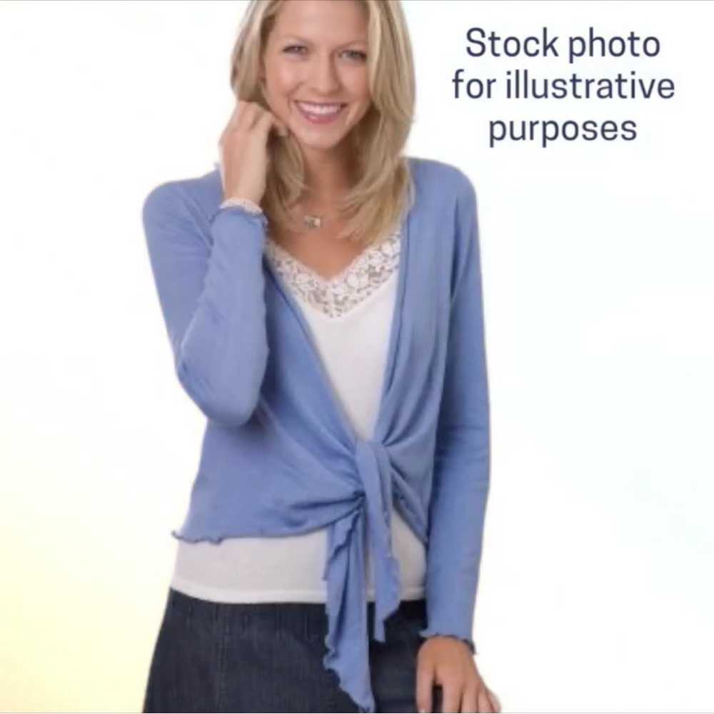 WoolOvers Optic White Wrap Cardigan Sweater Made from a Cotton/Silk Blend - Picture 16 of 16